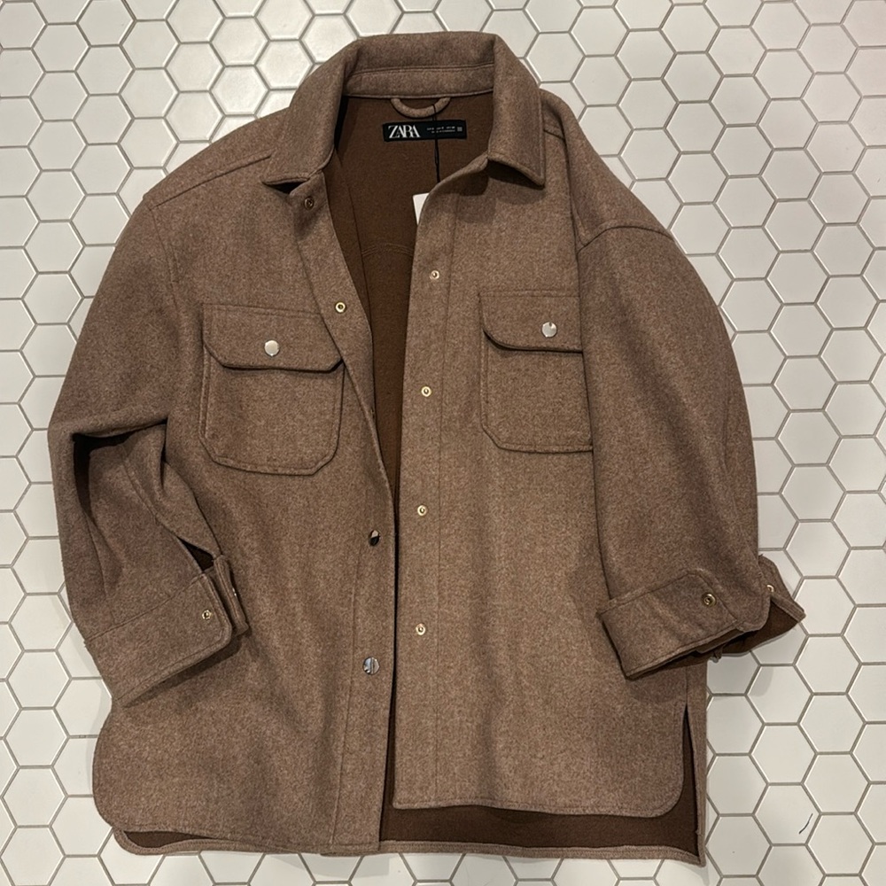 ZARA NWT tan shacket